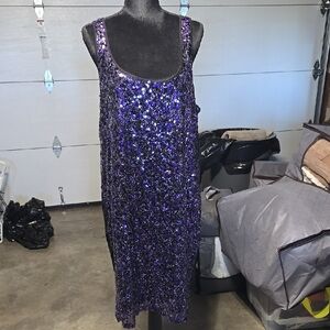 Forever 21 Glittering Purple Sequin Midi Dress